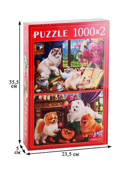 Пазл Набор 2в1 Милые друзья ТМ Рыжий кот 1000+1000 элементов ХП1000-8787 - фото 2