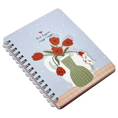 Записная книжка А6 80л кл. "Mur-Mur", ваза, карт.обл., скрепка, микротекстурирование, ламинация - фото 2