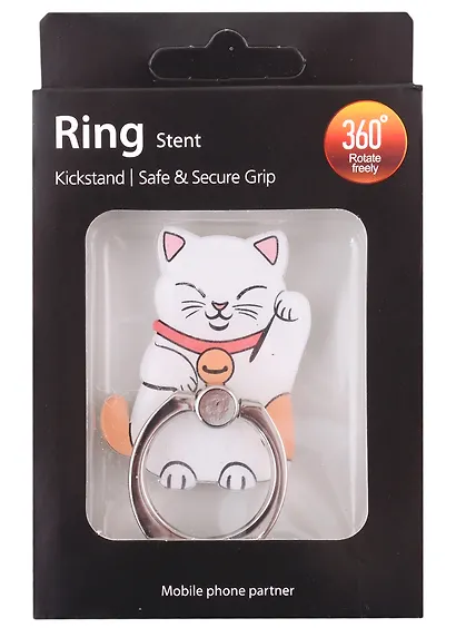Держатель-кольцо для телефона Котик Манэки-нэко (металл) (коробка) - фото 2