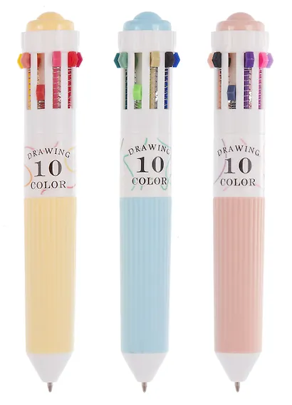 Ручки шариковые, 3 штуки по 10 цветов - фото 4