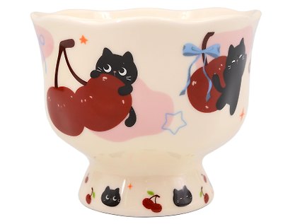 Кружка Cherry Cat Котик с бантиком (керамика) (360мл) (12-6641-202604-06) - фото 3