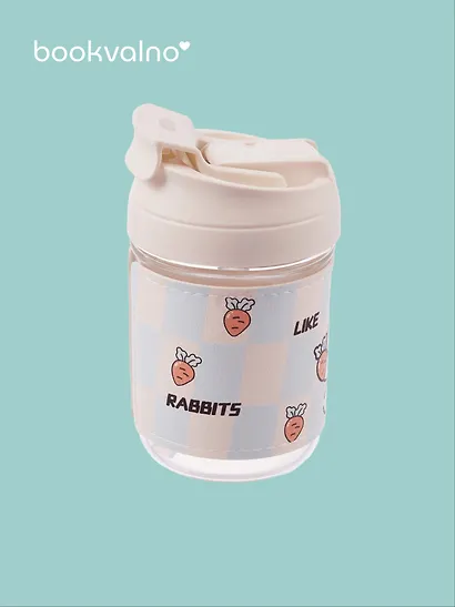 Бутылка Kawaii Мишка/Зайчик (стекло) (420мл) - фото 2