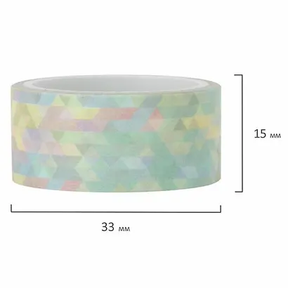 Клейкие WASHI-ленты д/декора Микс №1, 15мм*3м, 7цв, рисовая бумага, ОСТРОВ СОКРОВИЩ, 661709 - фото 5