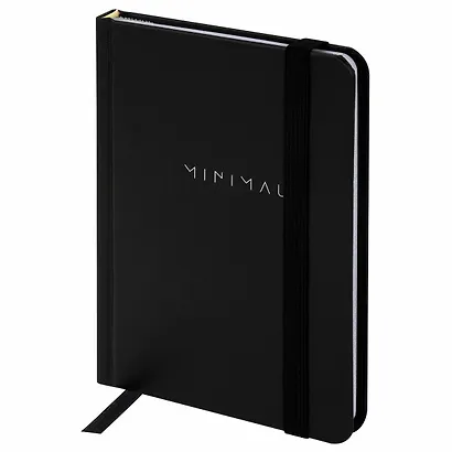 Записная книжка А6 96л кл. "Minimal" тв.обложка, резинка - фото 1