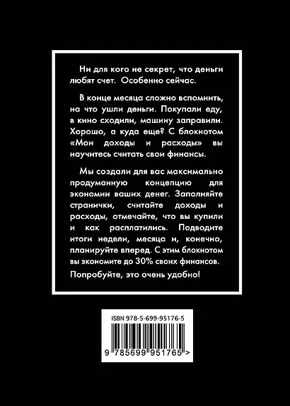 Блокнот «CashBook. Мои доходы и расходы», 88 листов, черный - фото 4