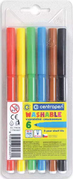 Фломастеры Centropen, 6 цветов - фото 1