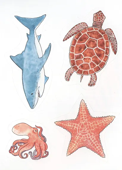 Многоразовые наклейки. Морские животные - фото 4
