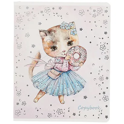 Тетрадь в клетку Феникс+, "Кот с десертом", 48 листов, в ассортименте - фото 1