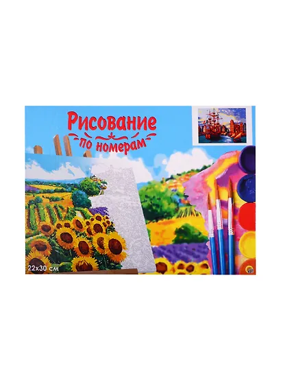 Набор для раскрашивания по номерам ТМ Рыжий Кот Холст с красками 22х30см Старые корабли в порту (Арт. HS330) - фото 2