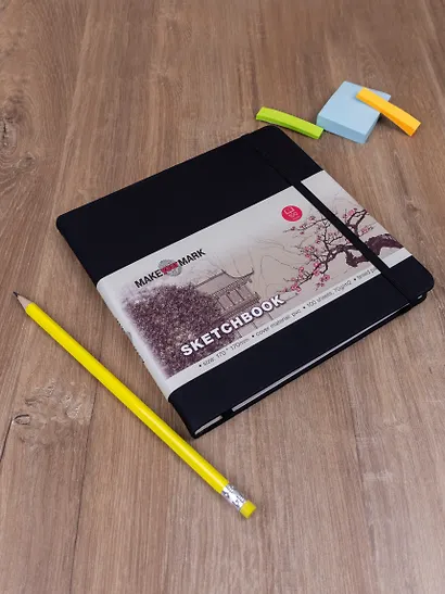 Книга для записей 17*17 100л кл. "Make your mark" черн.тв.переплет, тонир.блок, резинка, ляссе, инд.уп. - фото 15