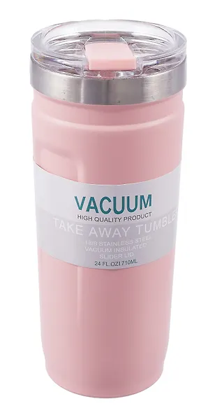 Термостакан Персиковый (пластик/металл) (710мл) (12-07599-M7) - фото 1