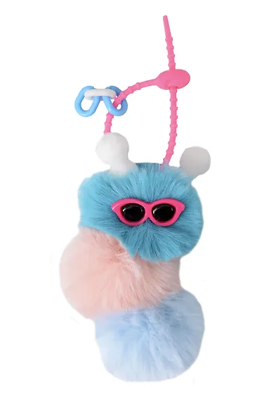 Брелок-обвес на сумку Гусеница (синяя) (иск.мех) (10см) (12-4305-202509-NI-71/2) - фото 2