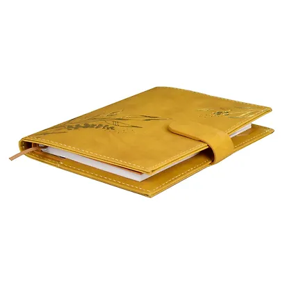 Ежедневник-органайзер недат. А6+ 80л 126х174 "Тиволи глосс" горчичный, иск.кожа, интегр.переплет, иснение фольгой, магнит.клапан , офсет, ляссе - фото 2