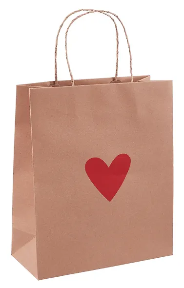Пакет А5 26*22*10 "Сердечко" крафт - фото 1