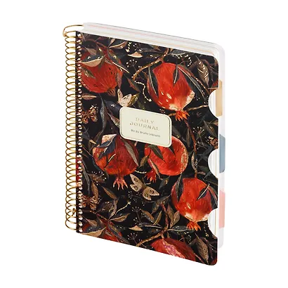 Книга для записей А5 200л кл./лин. "FLORA.Гранат" с разделителями, спираль, Bruno Visconti - фото 1