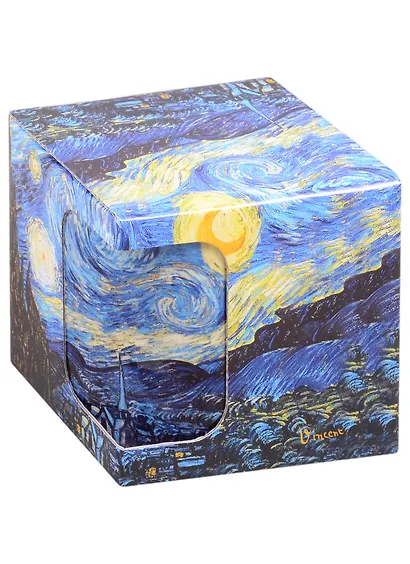 Кружка Винсент Ван Гог Звездная ночь (керамика) (330мл) (коробка) - фото 3
