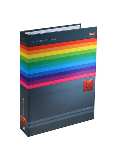 Папка-обложка для тетради со сменными блоками "Colored Line", 4 кольца, Hatber - фото 1