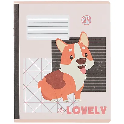 Тетрадь в клетку Academy Style, "Мой любимый корги", 24 листа, в ассортименте - фото 6