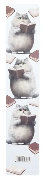 Закладка для книг пластиковая "Читающий кот" - фото 1