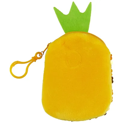 Кошелек с пайетками на молнии Ананас (12х8) (текстиль) - фото 3