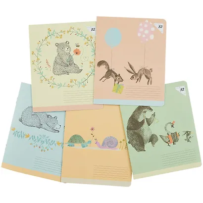 Тетрадь в линейку Academy Style, "Рисунки животных", 12 листов, в ассортименте - фото 7