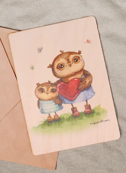 Открытка дерево Сова с сердцем Мамина любовь (Инга Пальцер) - фото 3