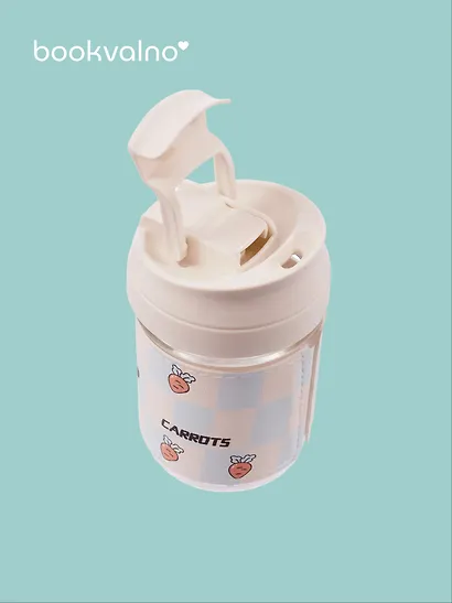 Бутылка Kawaii Мишка/Зайчик (стекло) (420мл) - фото 3