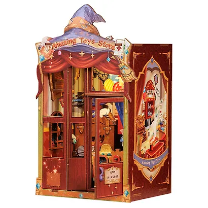 CWGA204 Конструктор интерьерный  – сборный домик CuteBee - Магазин Удивительных Игрушек, 107 деталей (материалы: дерево, картон, пластик, металл), со световыми эффектами (подсветка интерьера), с питанием от 2хААА батареек (не включены), серия DIY, возраст - фото 5