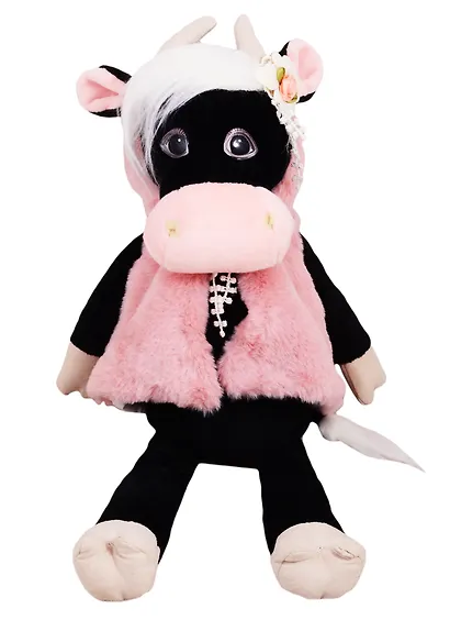 Мягкая Игрушка Maxitoys Luxury, Коровка Даша в Меховой Накидке, 23см - фото 1