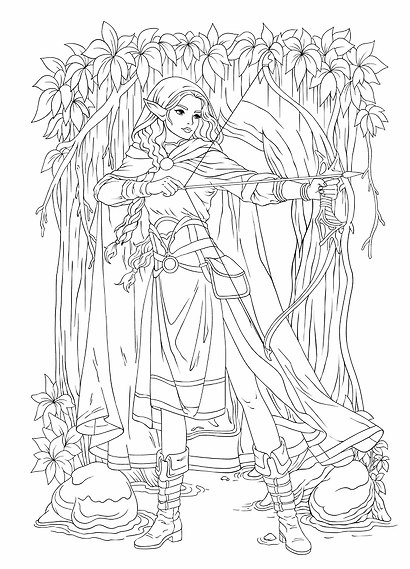OUTLINES Лесные эльфы. Раскраска - фото 4