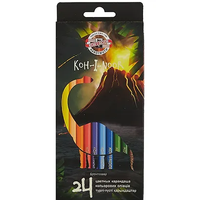 Карандаши цветные Koh-I-Noor, Dino, 24 цвета - фото 1