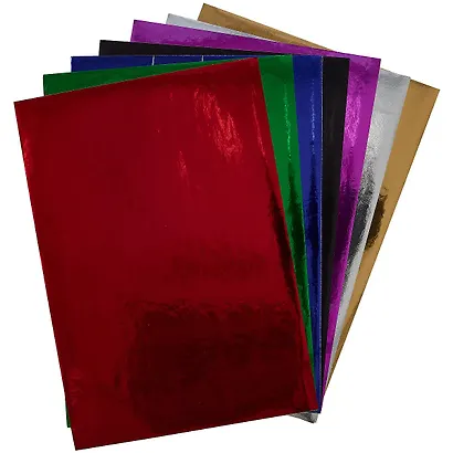 Бумага цветная 07цв 07л А4 самокл., металлиз., карт.папка - фото 3