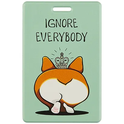 Чехол для карточек Корги с короной Ignore everybody (ДГ2019-201) - фото 1