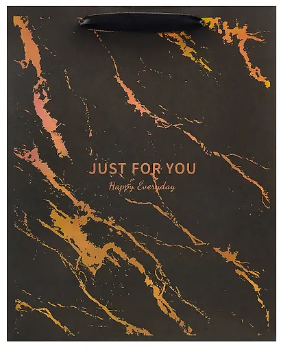 Пакет А4 32*26*12,5 "Black Marble" нейтр. бум.мат - фото 1