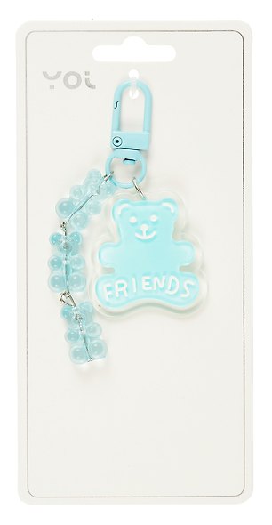 Брелок с карабином и подвесками Мишка Friends (пластик) (Yoi) (12-4305-Y7) - фото 2