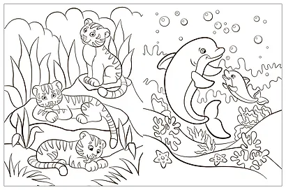 Раскраски с наклейками. Животные - фото 7