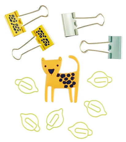 Набор канцелярский: зажимы 25 мм 8 штук, скрепки 15 штук фигурные, магнит, Yoi - фото 8