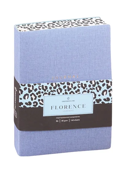 Ежедневник недатированный "Florence. Leopard", В6, 160 листов, голубой - фото 1