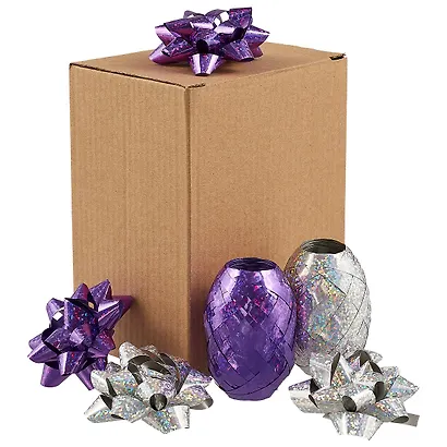 Набор для упаковки «Фиолетовый и серебряный», 4 банта, 2 ленты - фото 2