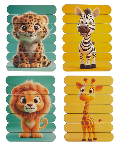 Пазл-палочки  "Веселый зоопарк" 5 картинок - фото 4