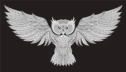 Темный лес. Раскраска на черном фоне - фото 4