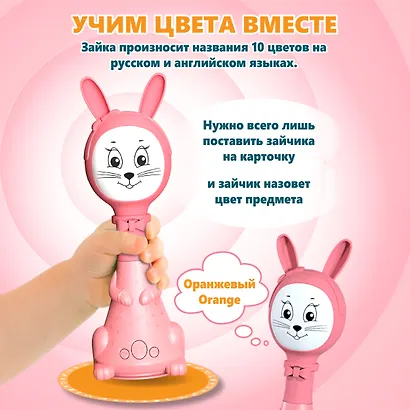 Зайчик Няня. Розовый. Музыкальная интерактивная игрушка - фото 5