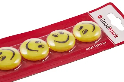 Магниты 6 штук 30мм "Смайлики", блистер, GoodMark - фото 3