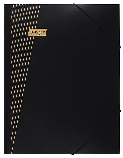 Папка на резинке А4 "Line" черная, Schiller - фото 3