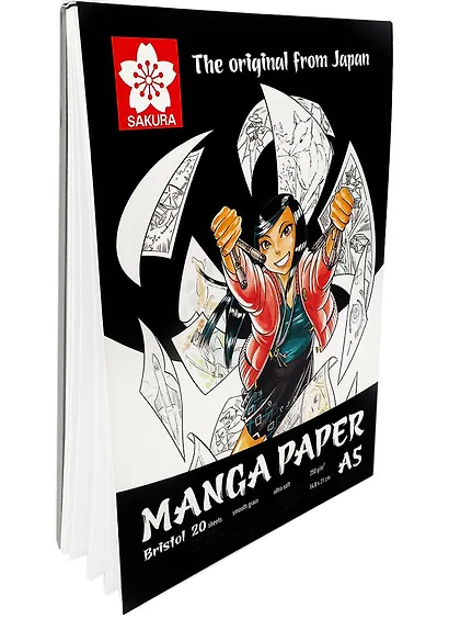 Скетчбук А5 20л "Manga" 250г/м2, гладкое зерно - фото 3
