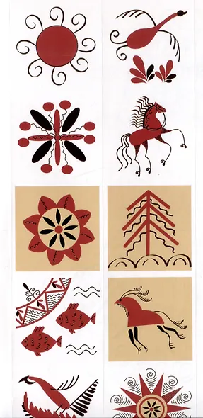 Мезенская роспись. Раскраска с наклейками - фото 5