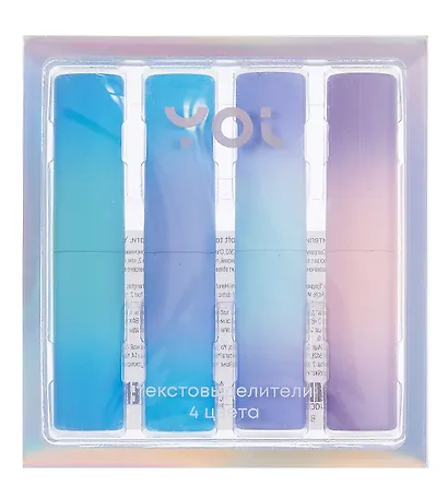Текстовыделители 4 цвета "Градиент" soft touch, в ассортименте, Yoi - фото 5