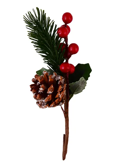 КТ Рождественский букетик с шишкой в пакете с хедером - фото 2