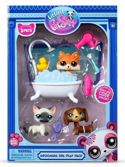 Игровой набор Littlest Pet Shop, "Груминг СПА", 3 фигурки мини-животных с аксессуарами, подарочная упаковка, 4+ - фото 5