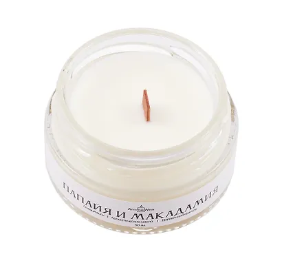 Свеча ароматическая в стеклянной баночке Папайя и макадамия (50 мл) (439004789) (AromaWax) - фото 3